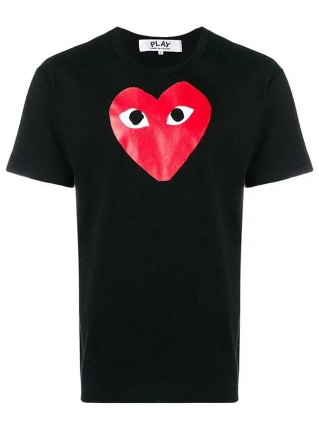 Play Men's Black Eye Red Big Heart Print Short Sleeve T-Shirt P1 T112 1 Black - COMME DES GARCONS - BALAAN 2