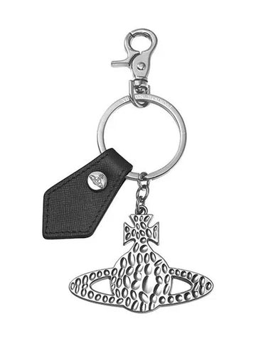 8203011VU OM0014 N401 Saffiano Hammered ORB Keyring - VIVIENNE WESTWOOD - BALAAN 1