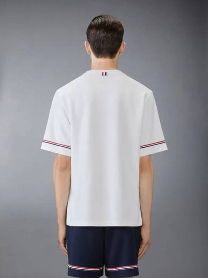 Cotton Rugby Short Sleeve T-Shirt White - THOM BROWNE - BALAAN 2