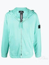 Shadow Project Cotton Lyocell Fleece Zip Up Hoodie Aqua Blue - STONE ISLAND - BALAAN 2