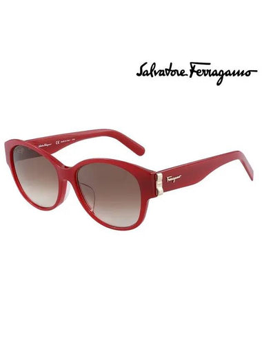 Round Sunglasses Red - SALVATORE FERRAGAMO - BALAAN 1