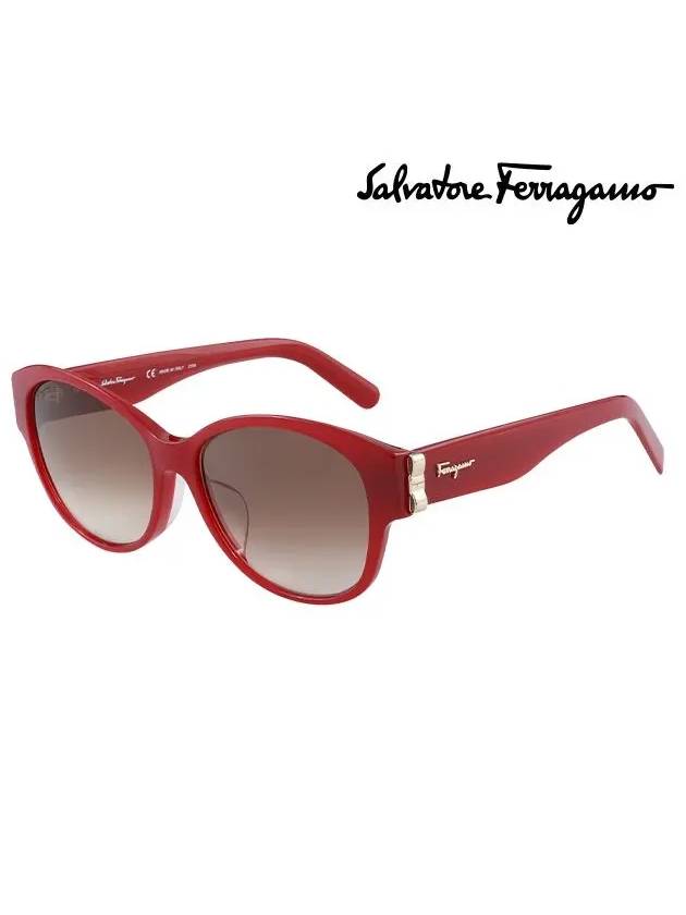 Round Sunglasses Red - SALVATORE FERRAGAMO - BALAAN 3