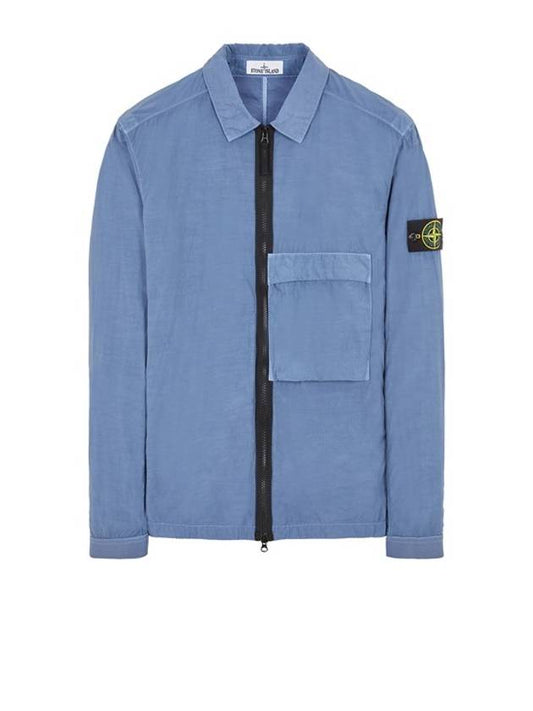 Naslan Garment Dyed Compass Patch Zip-up Jacket Blue - STONE ISLAND - BALAAN 1