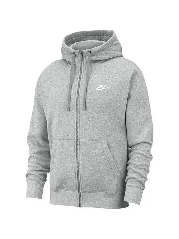 Men's Nsw Club Fleece Zip-Up Hoodie Grey - NIKE - BALAAN 4