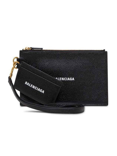 Cash Print Logo Card Wallet Black - BALENCIAGA - BALAAN 1