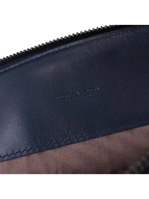 Intrecciato Weaving Zipper Medium Clutch Bag  Navy - BOTTEGA VENETA - BALAAN 6