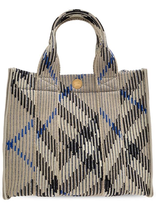 Check Knit Mini Tote Bag Lichen - BURBERRY - BALAAN 4