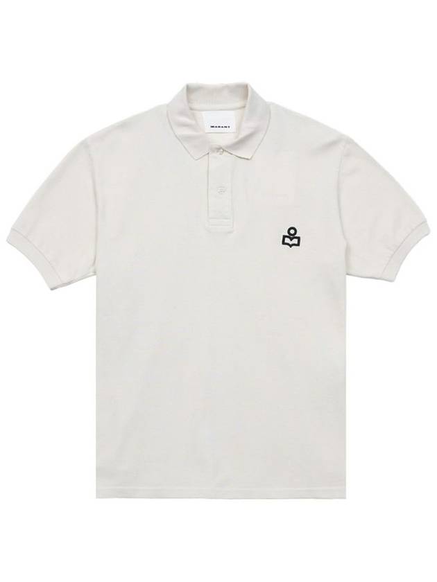 Men s AFKO Logo Cotton Polo Shirt Ivory 24PPL0003HA B1N11H 23EC - ISABEL MARANT - BALAAN 1