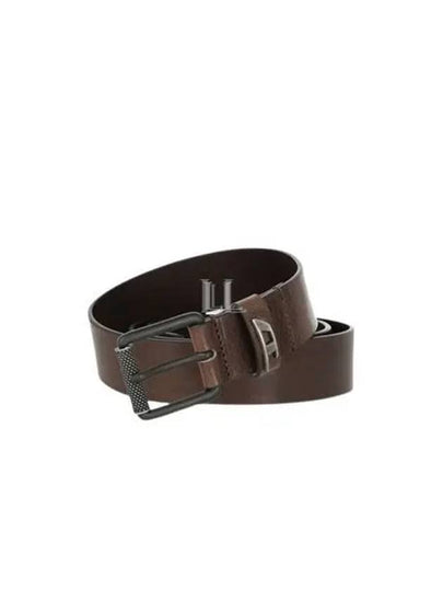 B-Dave Logo Loop Leather Belt Brown - DIESEL - BALAAN 2