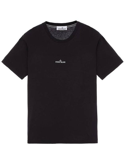 Garment Dyed Institutional One Print Cotton Jersey Short Sleeve T-Shirt Black - STONE ISLAND - BALAAN 2