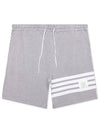 Seesucker Loopback 4 Bar Stripe Shorts Light Grey - THOM BROWNE - BALAAN 2