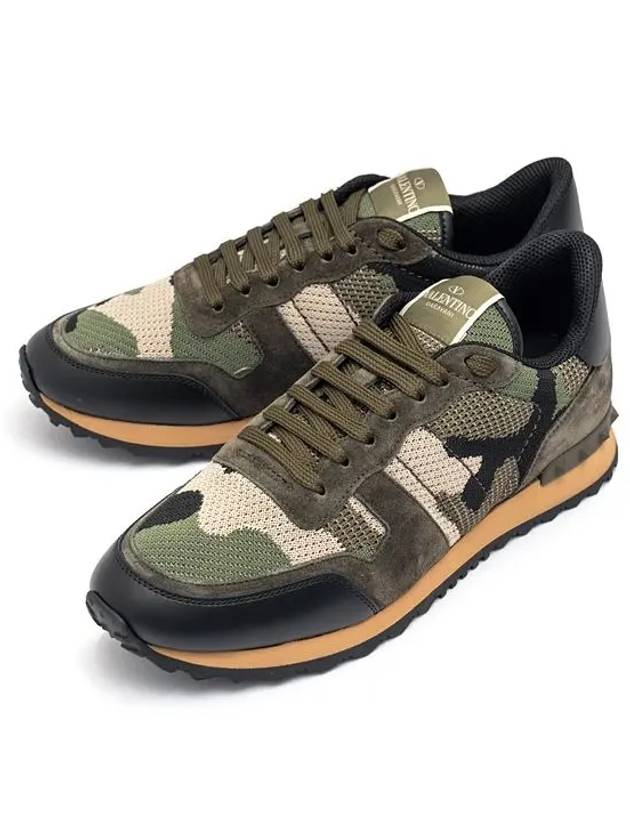 Rockrunner Camouflage Low Top Sneakers Green - VALENTINO - BALAAN 2