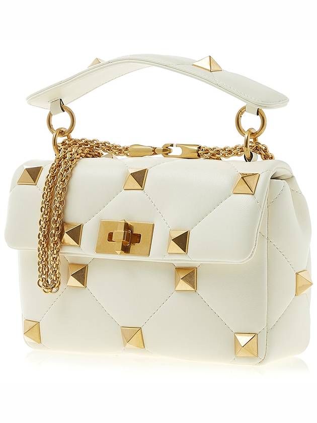 Roman Stud Shoulder Bag Ivory - VALENTINO - BALAAN 3