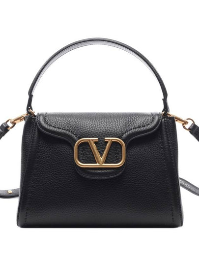 Signature V Logo Tote Bag Black - VALENTINO - BALAAN 2