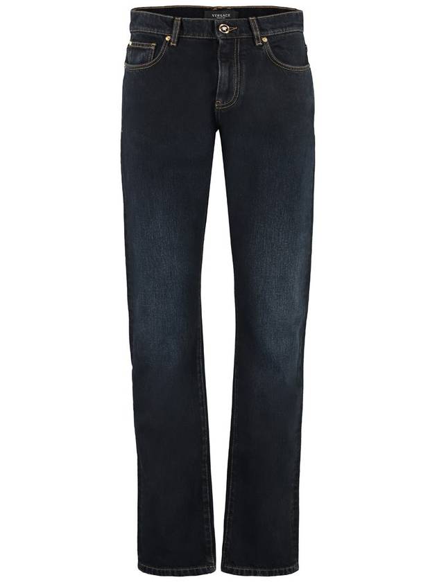 Men's Medusa Bigi Detail Straight Jeans Dark Blue - VERSACE - BALAAN 2