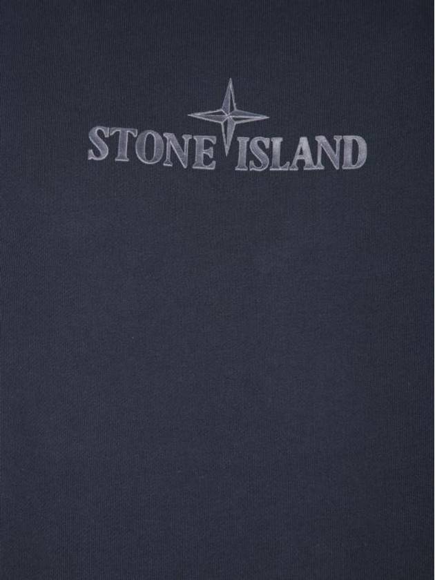 66182 Cotton Fleece Crew Neck Sweatshirt Navy - STONE ISLAND - BALAAN 4