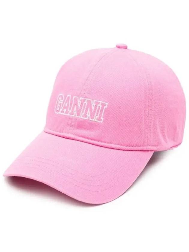 Logo Cotton Ball Cap Pink - GANNI - BALAAN 2