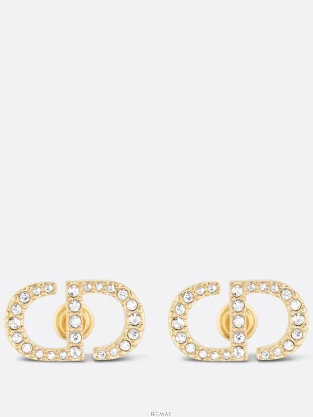 Petit CD Stud Crystal Earrings Gold - DIOR - BALAAN 2