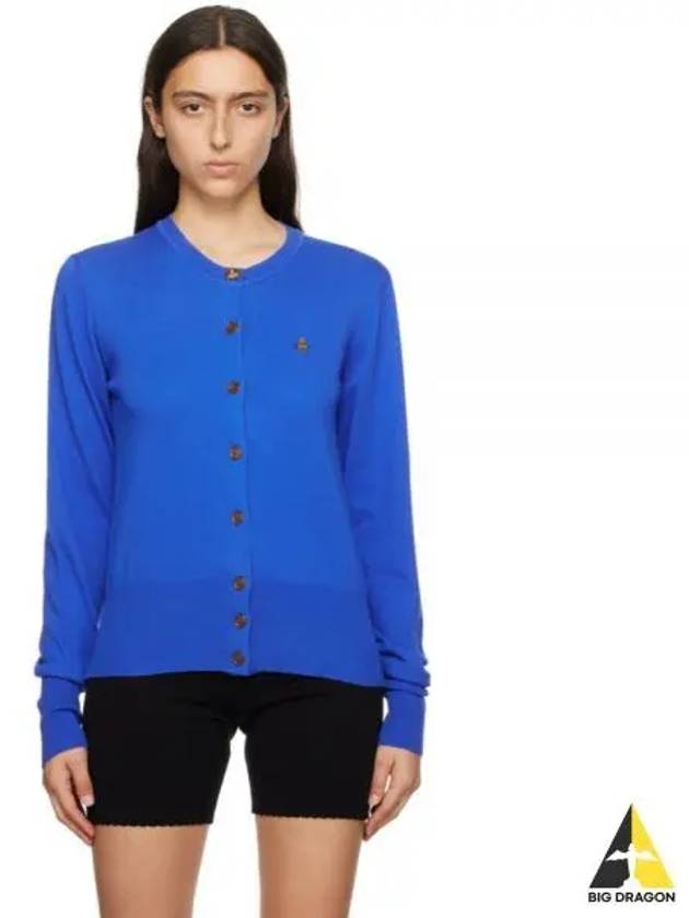 Bea Logo Cardigan Blue - VIVIENNE WESTWOOD - BALAAN 2