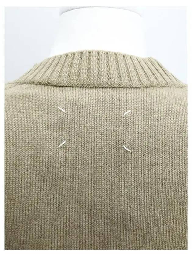 Back Stitch Wool Knit Top Camel - MAISON MARGIELA - BALAAN 4