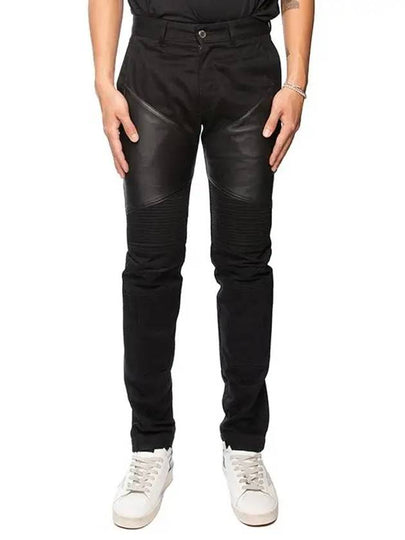 Diagonal leather zipper detail black jeans 0908469001 - GIVENCHY - BALAAN 2