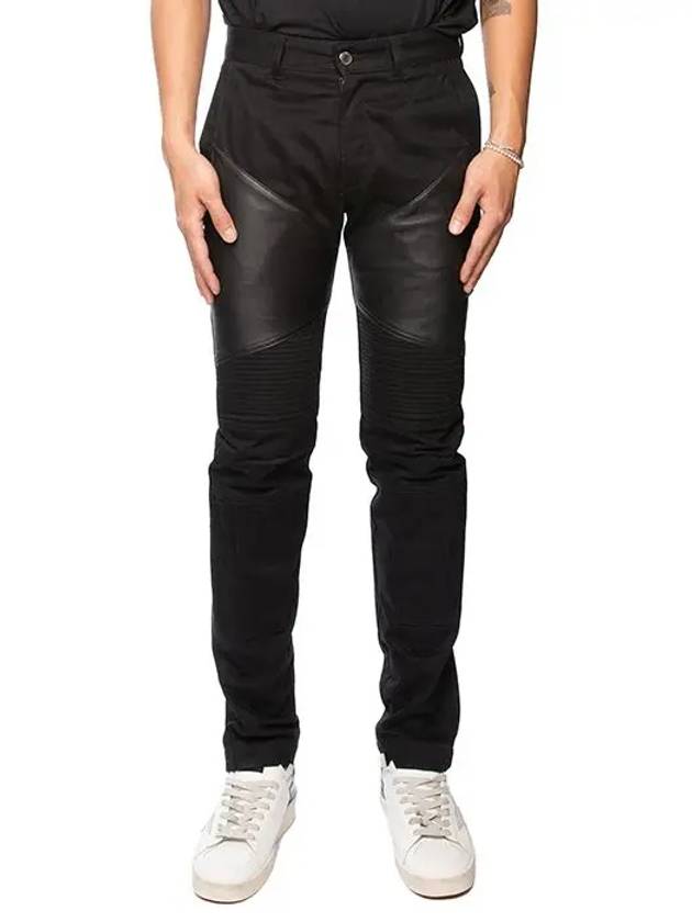 Diagonal leather zipper detail black jeans 0908469001 - GIVENCHY - BALAAN 2