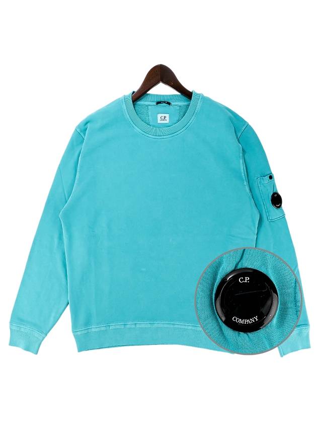 Men's Crewneck GoGGle Logo Sweatshirt Green - CP COMPANY - BALAAN 2