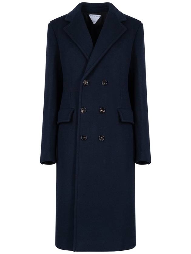 Women's Wool Cashmere Cape Double Coat Navy - BOTTEGA VENETA - BALAAN 7