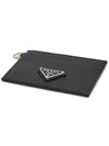 Triangle Logo Saffiano Leather Card Wallet Black - PRADA - BALAAN 4