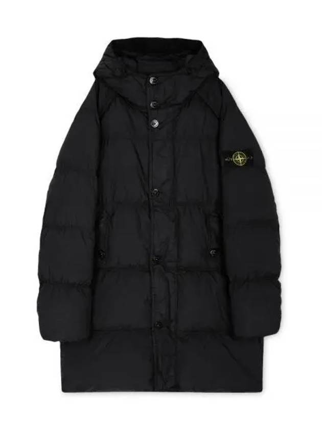 Men's Wappen Patch Crinkle Wraps Long Padding Black - STONE ISLAND - BALAAN 2