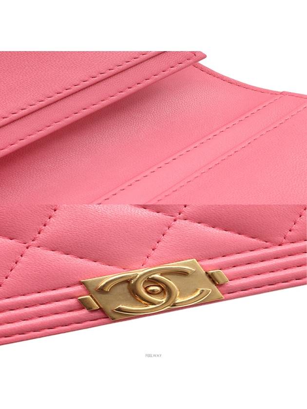 Pink Lambskin Boy Long Flap Wallet No 22 A80285 - CHANEL - BALAAN 8