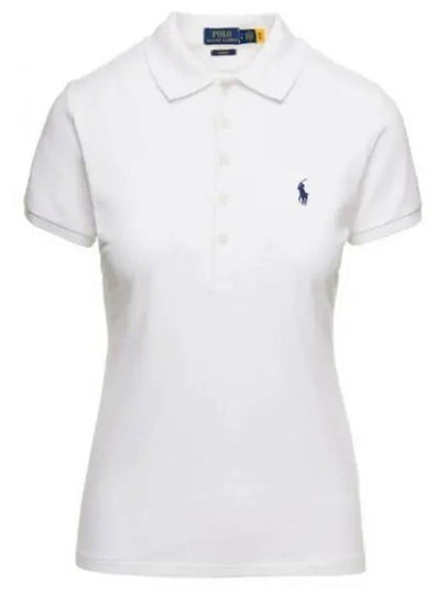 Women's Julie Embroidered Logo Short Sleeve Polo Shirt White - POLO RALPH LAUREN - BALAAN 2