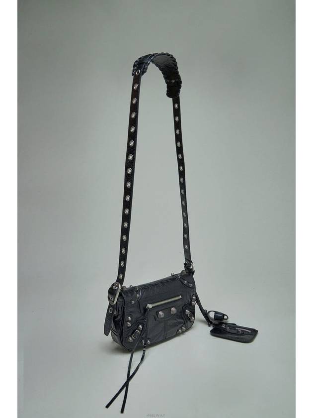 Zipper Stud Arena Lambskin Shoulder Bag Black - BALENCIAGA - BALAAN 3