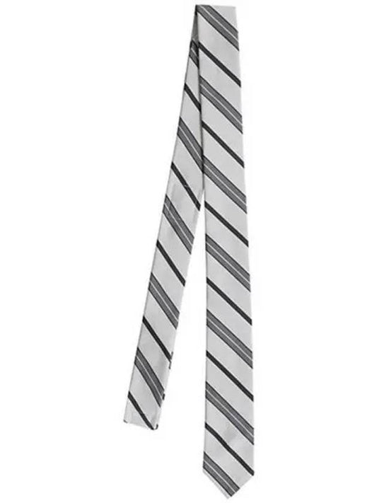 Striped Silk Tie Ivory - THOM BROWNE - BALAAN 2