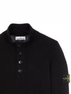 Wappen Patch Half Button Lambswool Knit Top Black - STONE ISLAND - BALAAN 5