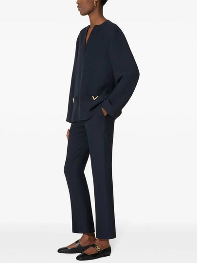 Valentino Garavani Trousers Blue - VALENTINO - BALAAN 2