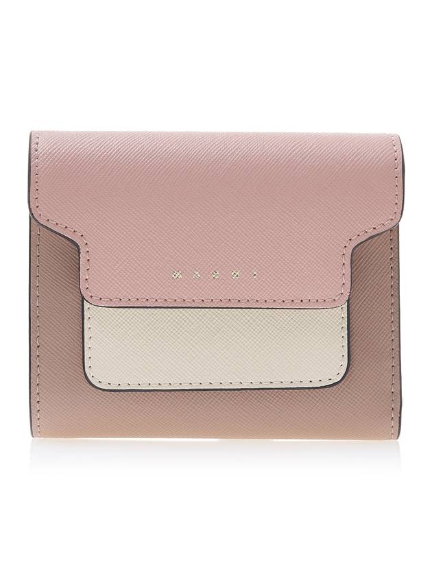 Saffiano Tri-Fold Half Wallet Pink - MARNI - BALAAN 2