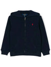 Kids Pony Embroidered Logo Hood Zip Up Navy 547626 001 - POLO RALPH LAUREN - BALAAN 1