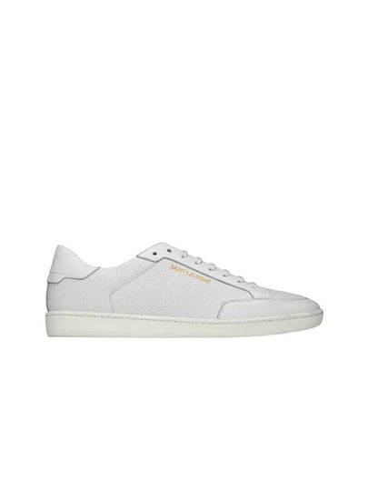 Court Classic Perforated Leather Low Top Sneakers White - SAINT LAURENT - BALAAN 2