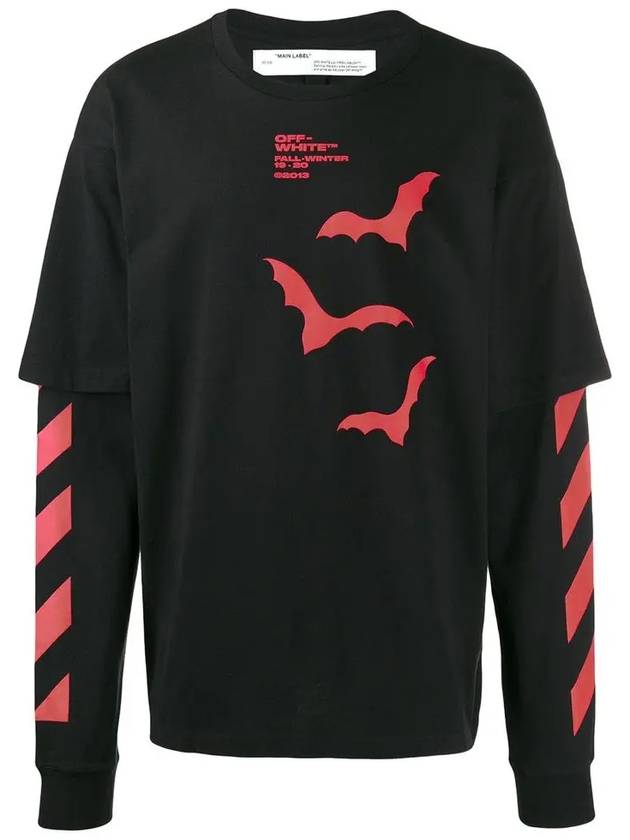 Vet Double Layered Long Sleeve T-Shirt Black Red - OFF WHITE - BALAAN 3