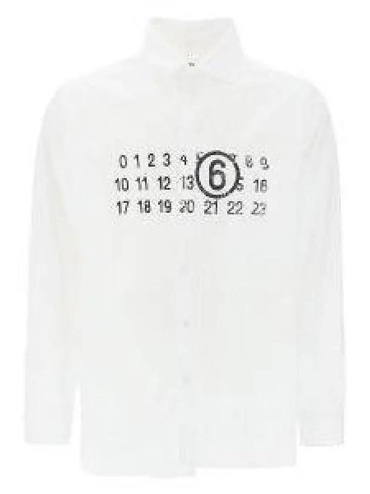 MM6 Maison Margiela Number Logo Unbalanced Shirt White SH0DT0005STZ119961 1201378 - MAISON MARGIELA - BALAAN 1