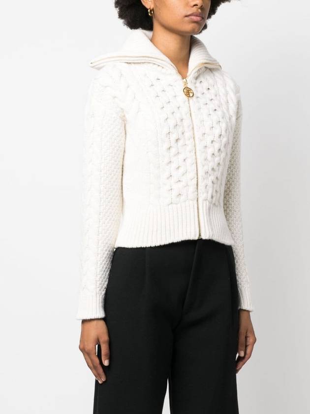 cable wool cashmere knit top white - PATOU - BALAAN 4