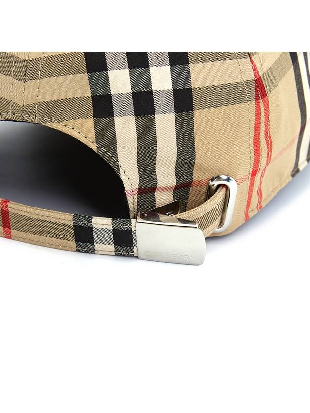 Monogram Motif Vintage Check Cotton Baseball Cap Archive Beige - BURBERRY - BALAAN 8