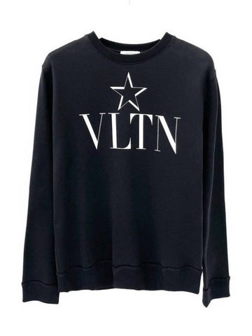 Star VLTN Logo Print Sweatshirt Black TVM3F10 - VALENTINO - BALAAN 1