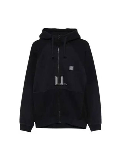 Logo Patch Hooded Jacket Black - STONE ISLAND - BALAAN 2