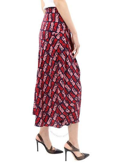 Kenzo Midnight Blue Mermaid Print Wrap Skirt, Brand Size 34 (US Size 2) - KENZO - BALAAN 2