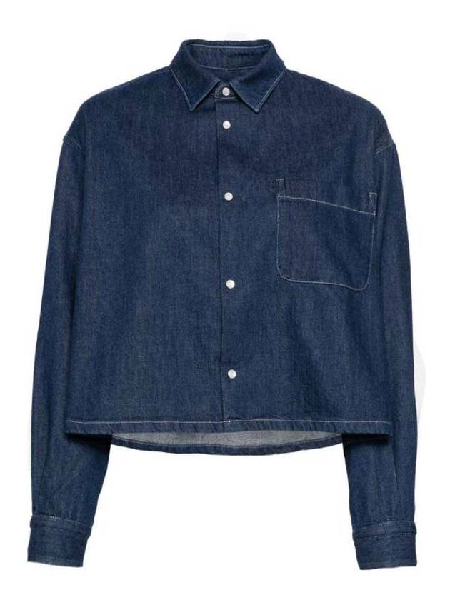 Samantha Cropped Overshirt Dark Blue - A.P.C. - BALAAN 2