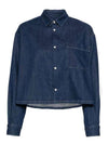 Samantha Cropped Overshirt Dark Blue - A.P.C. - BALAAN 2