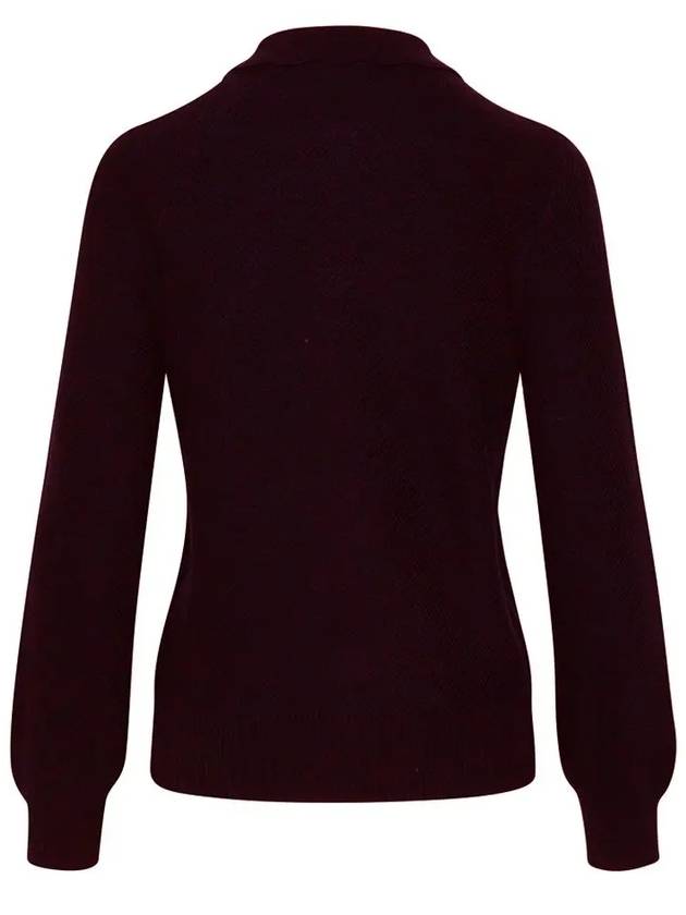 Women's Olivia Long Sleeve Polo Shirt Dark Burgundy - A.P.C. - BALAAN 4