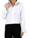 Neck lightning printing white shirt women PBCM1103S - NEIL BARRETT - BALAAN 1